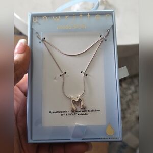 Unwritten Women Silver Letter M Name Initial Necklace New